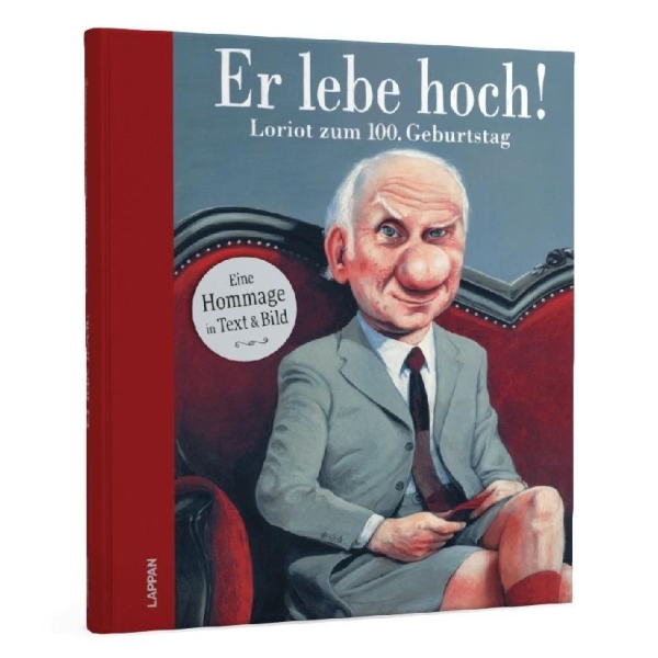 Buchcover und Innenansicht für das Buch: Er lebe hoch! Loriot zum 100. Geburtstag
