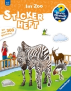 Buchcover und Innenansicht für das Buch: Wieso? Weshalb? Warum? Stickerheft: Im Zoo