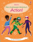 Buchcover und Innenansicht für das Buch: Mein Anziehpuppen-Stickerbuch: Action!
