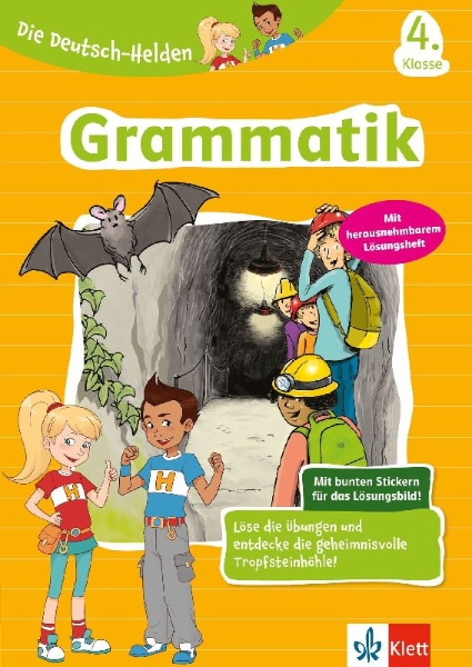 Buchcover und Innenansicht für das Buch: Die Deutsch-Helden Grammatik 4. Klasse. Deutsch in der Grundschule