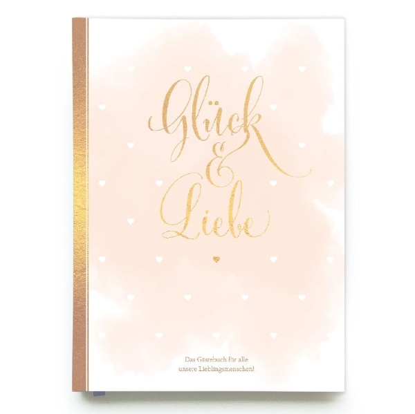 Buchcover und Innenansicht für das Buch: Gästebuch Hochzeit in Gold| Hochzeitsbuch für Gäste mit Gold-Veredelung | Hardcover, 128 Seiten mit Leseband | Gästebuch Hochzeit mit Fragen
