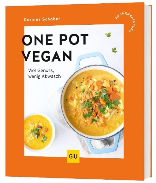 Buchcover und Innenansicht für das Buch: One Pot vegan