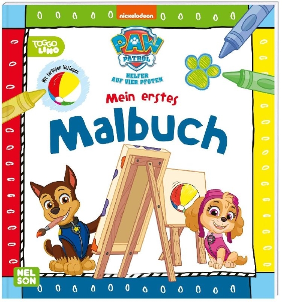 Buchcover und Innenansicht für das Buch: PAW Patrol Lernbuch: Mein erstes Malbuch