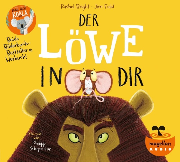 Buchcover und Innenansicht für das Buch: "Der Löwe in dir" und "Trau dich, Koalabär" (Audio-CD)