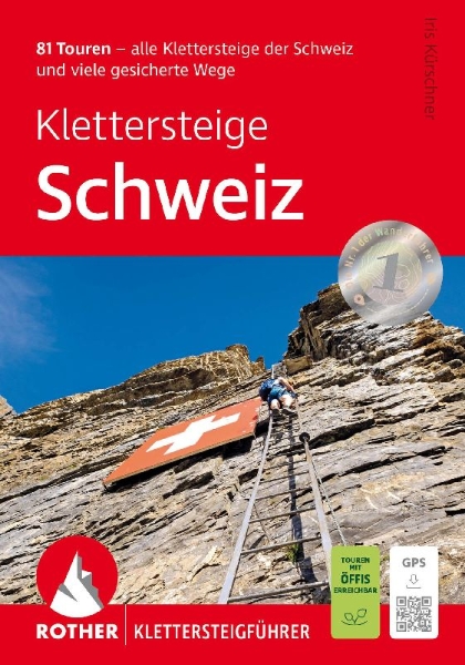 Buchcover und Innenansicht für das Buch: Klettersteige Schweiz