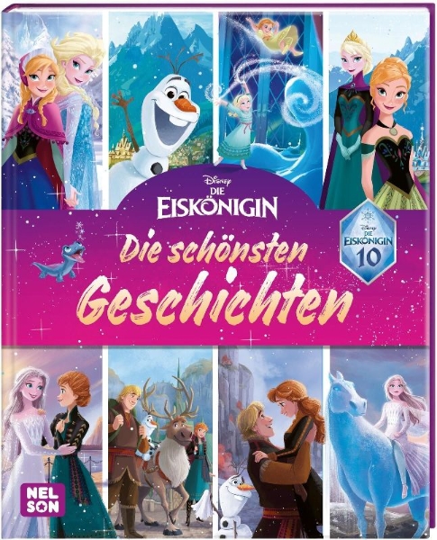 Buchcover und Innenansicht für das Buch: Disney Die Eiskönigin: 10 Jahre Eiskönigin: Die schönsten Geschichten zum Vorlesen