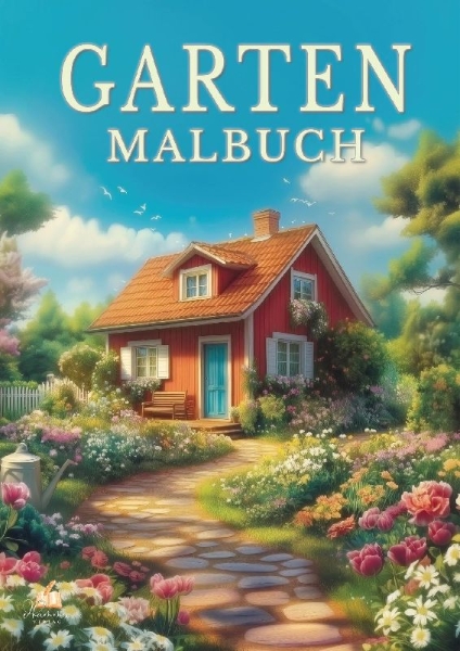 Buchcover und Innenansicht für das Buch: Garten Malbuch für Erwachsene - 50 Ausmalbilder zur Entspannung