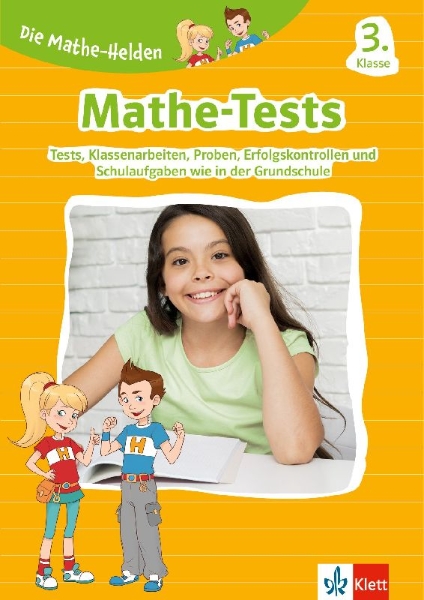Buchcover und Innenansicht für das Buch: Die Mathe-Helden: Mathe-Tests 3. Klasse