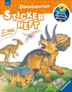 Buchcover und Innenansicht für das Buch: Dinosaurier Stickerheft