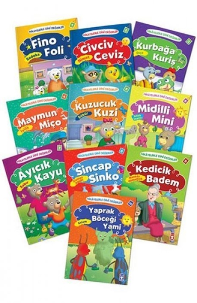 Buchcover und Innenansicht für das Buch: Hikayelerle Dini Degerler (10 Kitap)