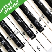 Buchcover und Innenansicht für das Buch: ARTIST AHEAD® Noten Aufkleber für Klavier & Keyboard