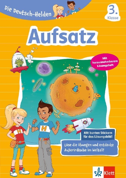 Buchcover und Innenansicht für das Buch: Klett Die Deutsch-Helden Aufsatz 3. Klasse