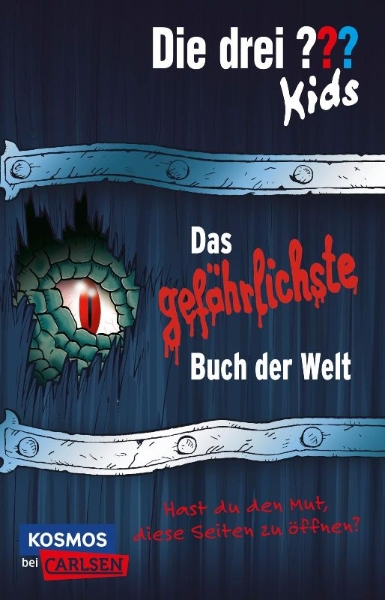 Buchcover und Innenansicht für das Buch: Die drei ??? Kids: Das gefährlichste Buch der Welt 