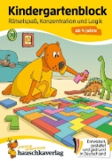 Buchcover und Innenansicht für das Buch: Kindergartenblock ab 4 Jahre - Rätsel-Spaß, Konzentration und Logik