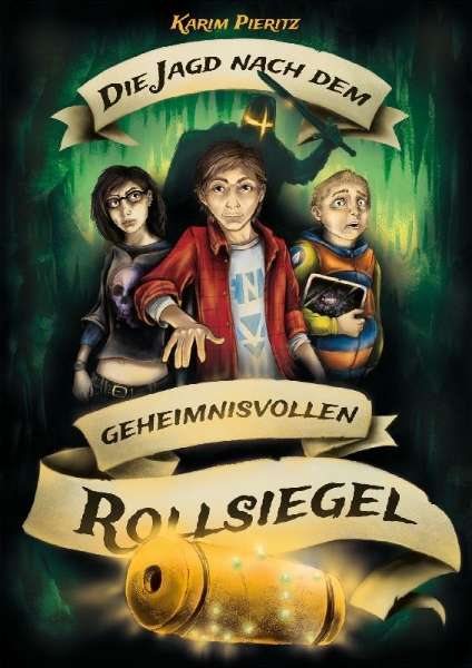 Buchcover und Innenansicht für das Buch: Die Jagd nach dem geheimnisvollen Rollsiegel - Jugendbuch ab 12 Jahre