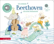 Buchcover und Innenansicht für das Buch: Ich entdecke Beethoven und seine Instrumente - Pappbilderbuch mit Sound (Mein kleines Klangbuch)