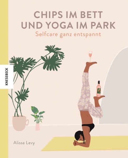 Buchcover und Innenansicht für das Buch: Chips im Bett und Yoga im Park - Self Care ganz entspannt