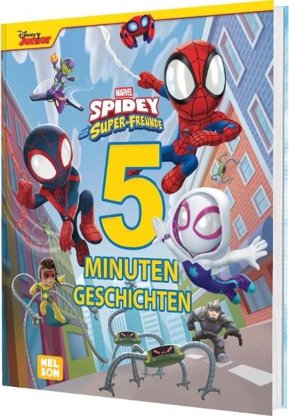 Buchcover und Innenansicht für das Buch: Marvel Spidey und seine Super-Freunde: 5-Minuten-Geschichten
