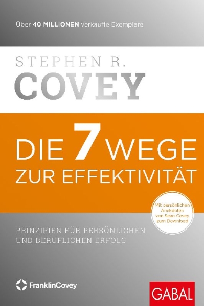 Buchcover und Innenansicht für das Buch: Die 7 Wege zur Effektivität