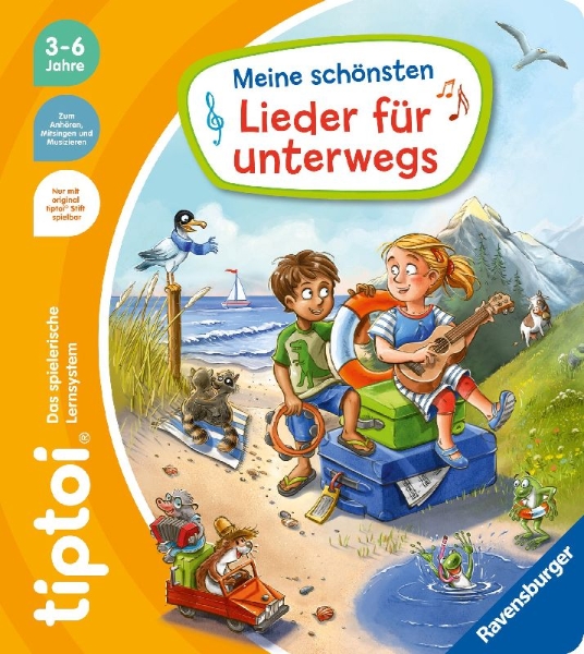 Buchcover und Innenansicht für das Buch: tiptoi® Meine schönsten Lieder für unterwegs