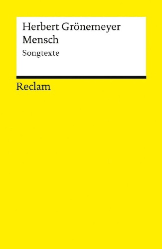Buchcover und Innenansicht für das Buch: Mensch. Songtexte
