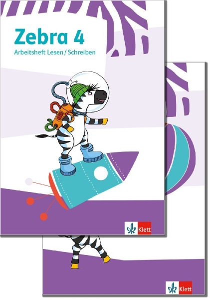 Buchcover und Innenansicht für das Buch: Zebra 4. Paket: Arbeitsheft Lesen/Schreiben und Arbeitsheft Sprache Klasse 4