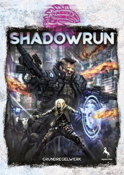 Buchcover und Innenansicht für das Buch: Shadowrun: Grundregelwerk, 6. Edition (Hardcover)