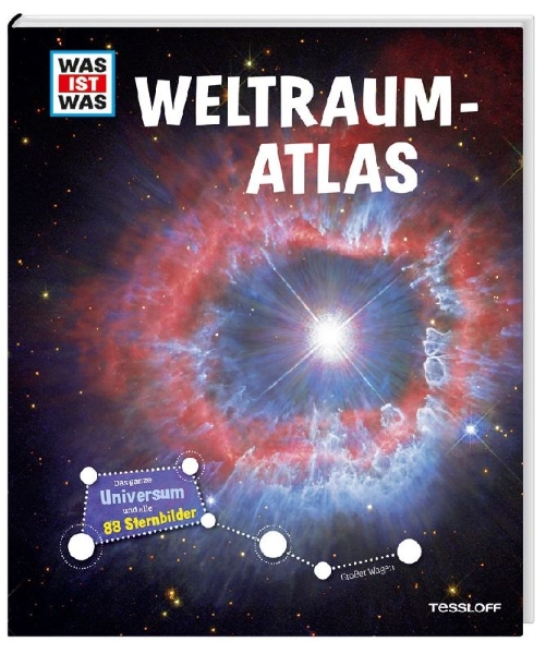 Buchcover und Innenansicht für das Buch: WAS IST WAS Weltraumatlas