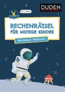 Buchcover und Innenansicht für das Buch: Rechenrätsel für mutige Kinder - Abenteuer Weltraum