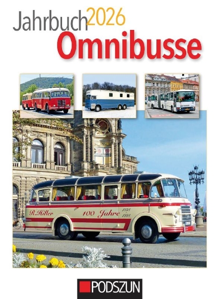 Buchcover und Innenansicht für das Buch: Jahrbuch Omnibusse 2026