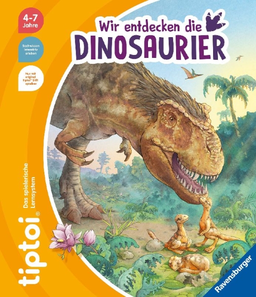 Buchcover und Innenansicht für das Buch: tiptoi® - Wir entdecken die Dinosaurier