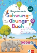 Buchcover und Innenansicht für das Buch: Klett Mein großes buntes Schwungübungs-Buch ab 5 Jahren