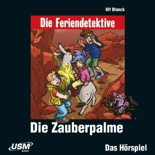 Buchcover und Innenansicht für das Buch: Die Feriendetektive: Die Zauberpalme (Audio-CD)