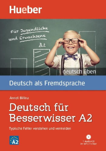 Buchcover und Innenansicht für das Buch: Deutsch üben Deutsch für Besserwisser A2. Buch mit MP3-CD