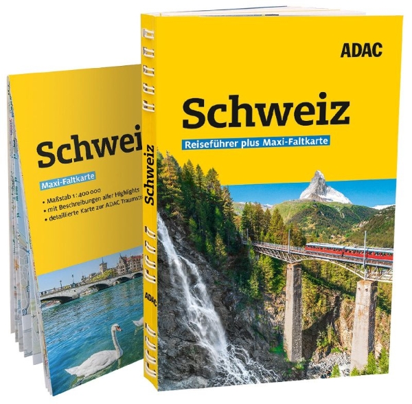 Buchcover und Innenansicht für das Buch: ADAC Reiseführer plus Schweiz