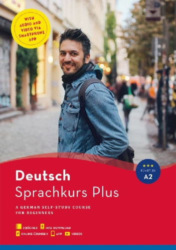 Buchcover und Innenansicht für das Buch: Sprachkurs Plus Deutsch A1/A2, Englische Ausgabe