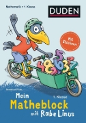 Buchcover und Innenansicht für das Buch: Mein Matheblock mit Rabe Linus - 1. Klasse