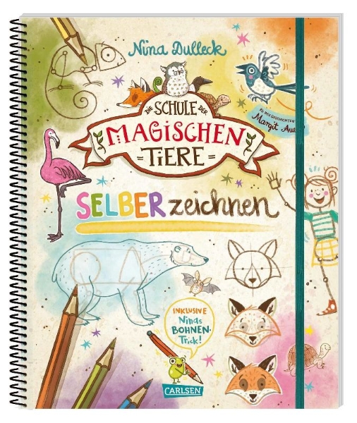 Buchcover und Innenansicht für das Buch: Die Schule der magischen Tiere: SELBERzeichnen