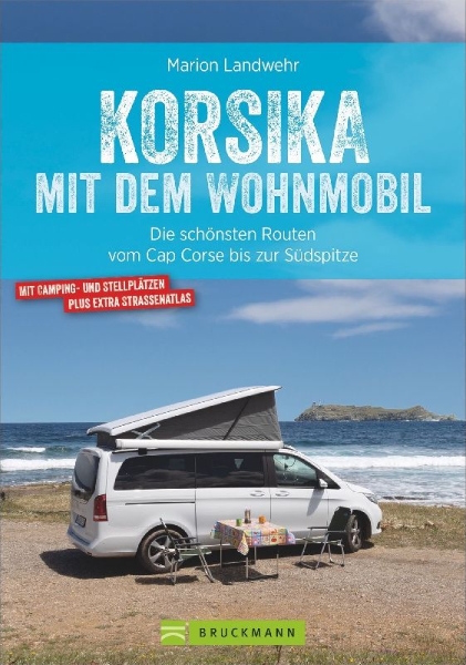 Buchcover und Innenansicht für das Buch: Korsika mit dem Wohnmobil