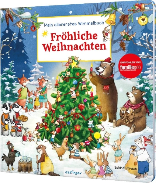 Buchcover und Innenansicht für das Buch: Mein allererstes Wimmelbuch: Fröhliche Weihnachten