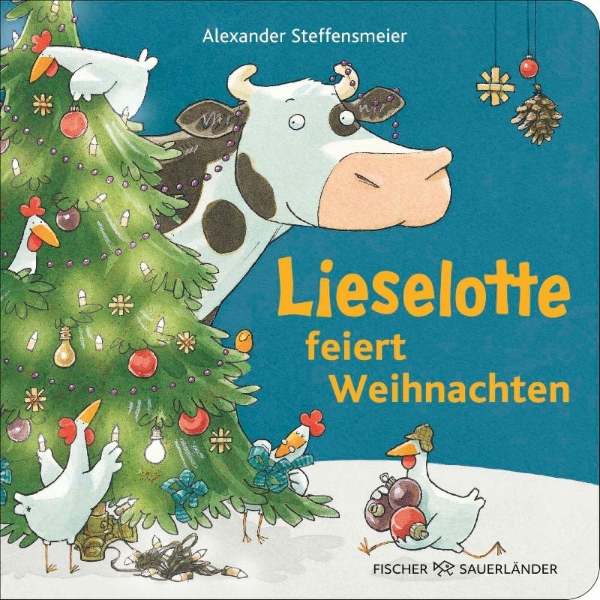 Buchcover und Innenansicht für das Buch: Lieselotte feiert Weihnachten 