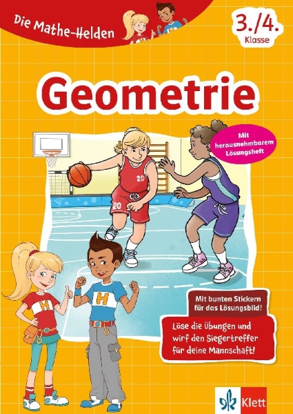 Buchcover und Innenansicht für das Buch: Klett Die Mathe-Helden: Geometrie 3./4. Klasse