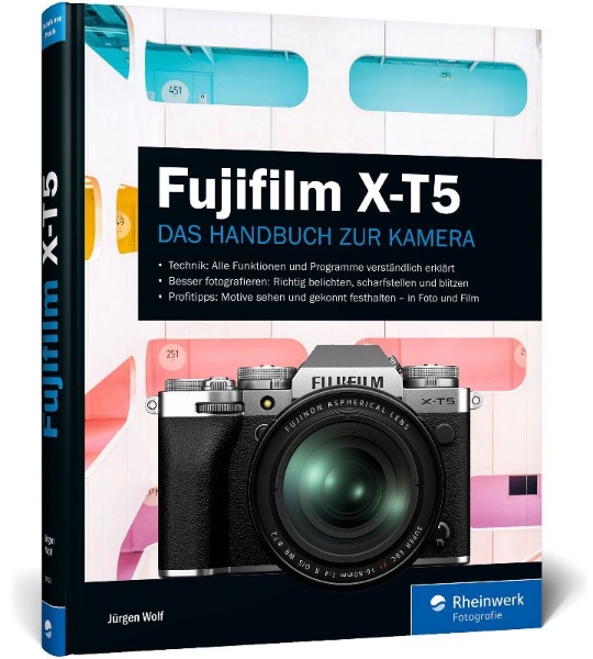 Buchcover und Innenansicht für das Buch: Fujifilm X-T5