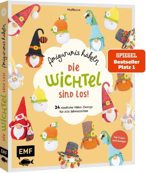 Buchcover und Innenansicht für das Buch: Amigurumi Gnomes