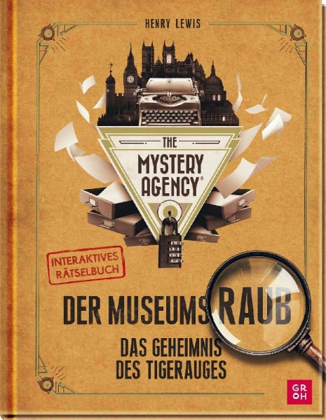 Buchcover und Innenansicht für das Buch: The Museum Heist: A Mystery Agency Puzzle Book