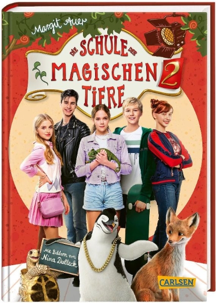 Buchcover und Innenansicht für das Buch: Die Schule der magischen Tiere 2: Das Buch zum Film