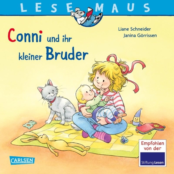 Buchcover und Innenansicht für das Buch: LESEMAUS 23: Conni und ihr kleiner Bruder
