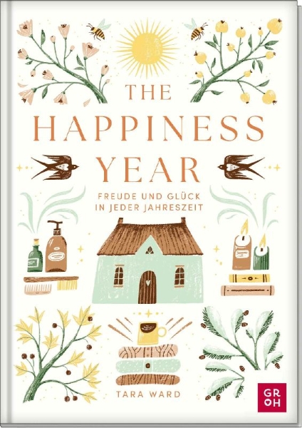 Buchcover und Innenansicht für das Buch: The Happiness Year: How to Find Joy in Every Season