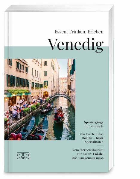 Buchcover und Innenansicht für das Buch: Essen, Trinken, Erleben - Venedig