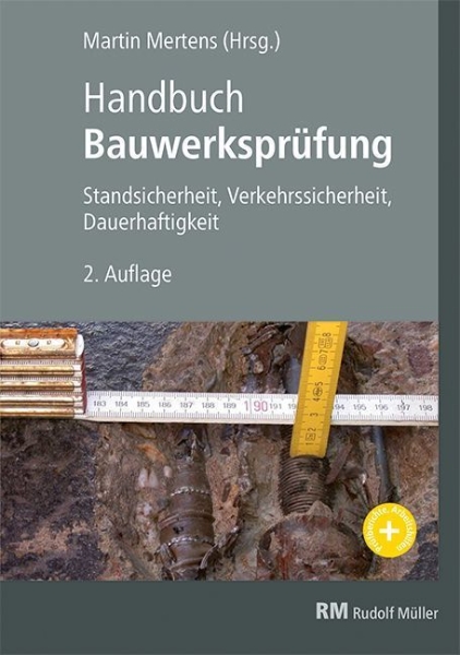 Buchcover und Innenansicht für das Buch: Handbuch Bauwerksprüfung